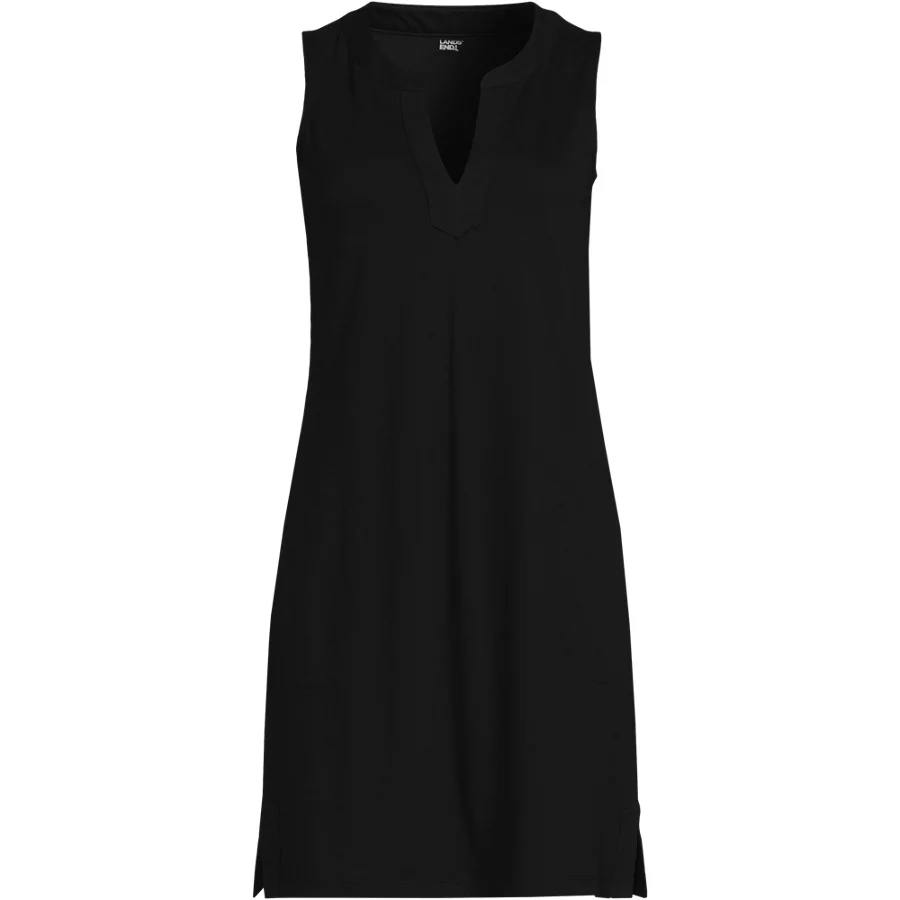 Women's Cotton Jersey Notch Neck Dress view 3