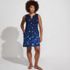 Women's Cotton Jersey Notch Neck Dress, Front