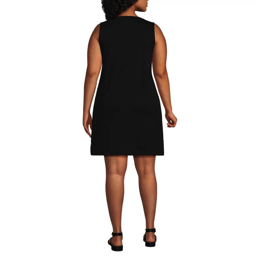 Women's Cotton Jersey Notch Neck Dress view 4