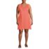 Women's Plus Size Cotton Jersey Notch Neck Dress with Trim, Front