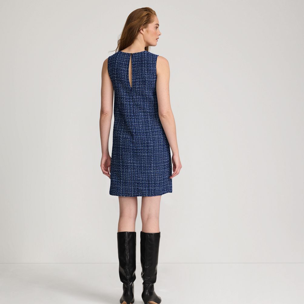 Women's Washable Tweed Sleeveless Above the Knee Dress | Lands' End