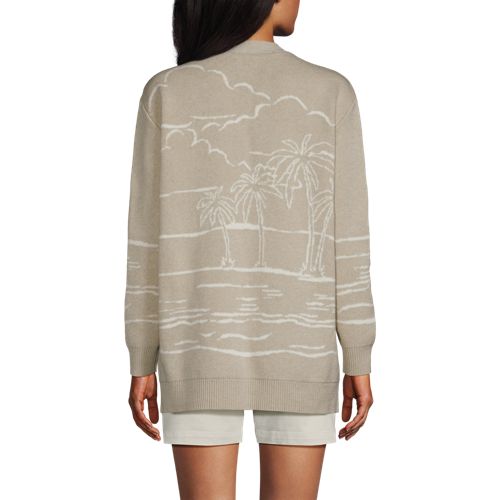 Women's Drifter Button Front Jacquard Pattern Cardigan Sweater, Back