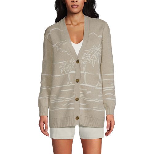Women's Drifter Button Front Jacquard Pattern Cardigan Sweater, Front