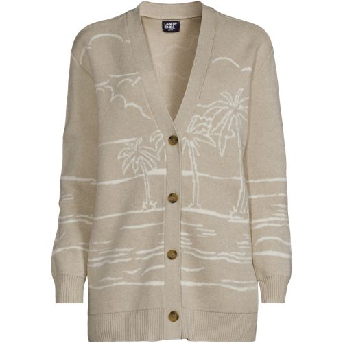 Women's Drifter Button Front Jacquard Pattern Cardigan Sweater, Front