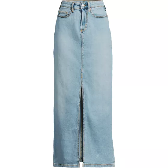 Women's Plus Size Soft Denim Maxi Skirt - primary