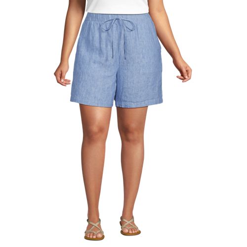 Women's Linen High Rise Pull On 7" Shorts - image 2