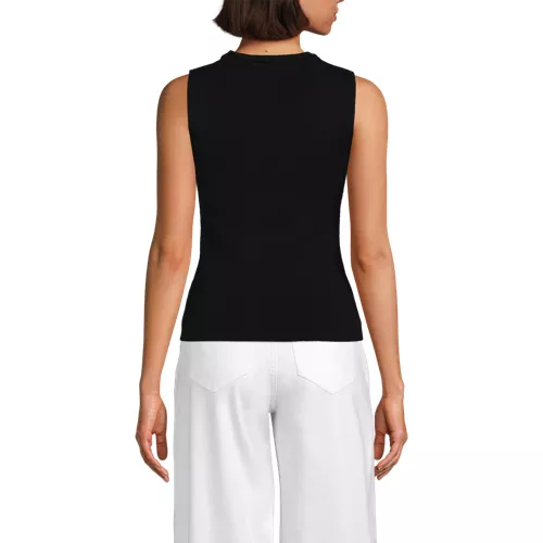 Women's Cotton Viscose Braided Neck Tank Sweater, Back