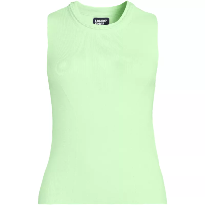 Women's Cotton Viscose Braided Neck Tank Sweater, Front