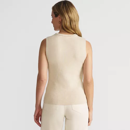 Women's Cotton Viscose Braided Neck Tank Sweater, Back