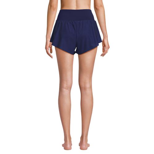 Women's 3" Pinchless Flutter Swim Short with Panty, Back