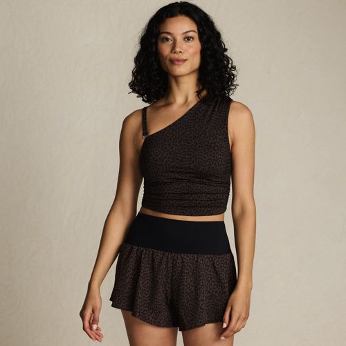 Women's 3" Pinchless Flutter Swim Short with Panty, Front
