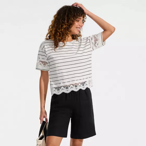 Women's Linen High Rise Pull On 7" Shorts - primary