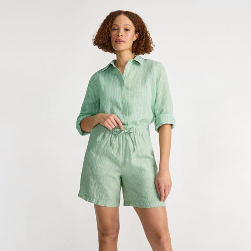 Women's Linen High Rise Pull On 7" Shorts, alternative image