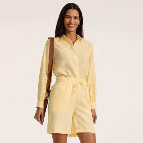 Women's Linen High Rise Pull On 7" Shorts - image 4