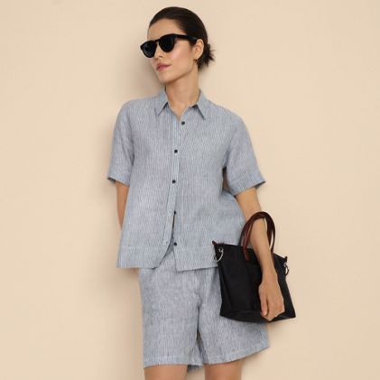 Women's Linen High Rise Pull On 7" Shorts - primary