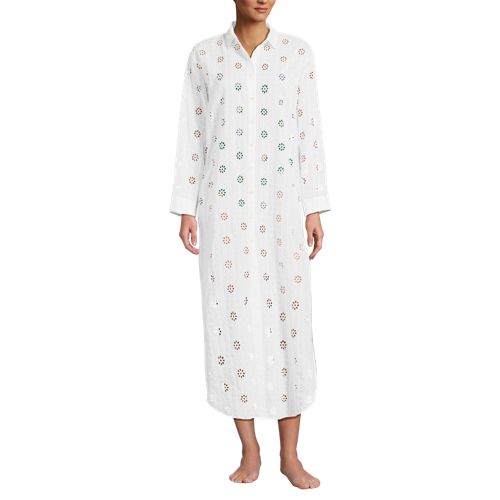 Women's Eyelet Button Down Maxi Cover-up Dress - image 5