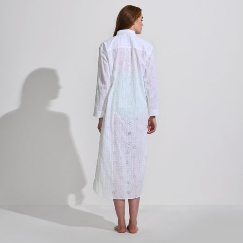 Women's Eyelet Button Down Maxi Cover-up Dress - image 2
