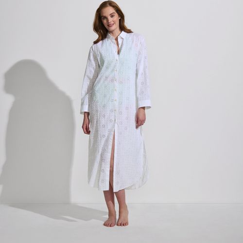 Women's Eyelet Button Down Maxi Cover-up Dress - image 3