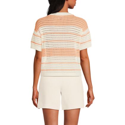 Women's Cotton Viscose Short Sleeve Crew Neck Sweater - image 2