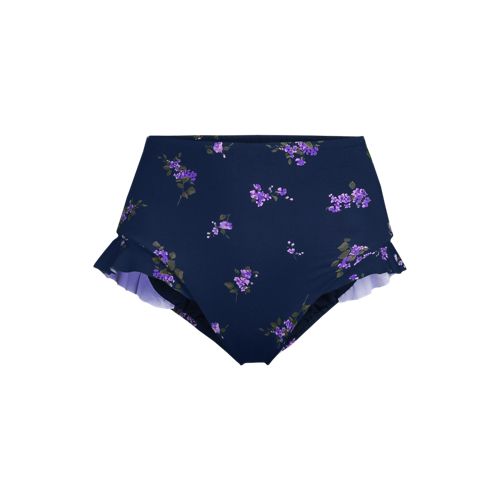 Women's Ruffle High Waisted High Leg Bikini Bottoms, Front
