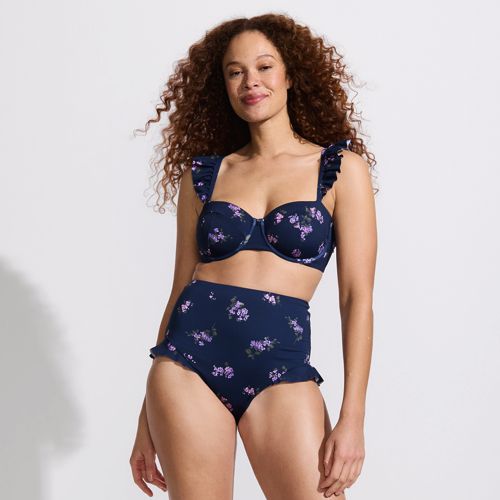 Women's Ruffle High Waisted High Leg Bikini Bottoms, alternative image