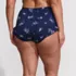 Women's Plus Size Ruffle High Waisted High Leg Bikini Bottoms, Back