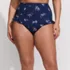 Women's Plus Size Ruffle High Waisted High Leg Bikini Bottoms, Front