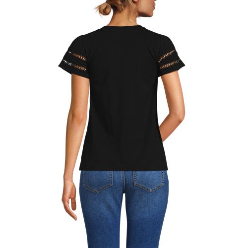 Women's Slub Flutter Sleeve Vneck Tee - image 3