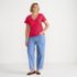 Women's Slub Flutter Sleeve Vneck Tee, Front