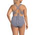 Women's Plus Size V-Neck Tankini and High Waisted Bottom Swimsuit Set, Back