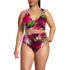 Women's Plus Size V-Neck Bikini and High Waisted Bottom Swimsuit Set, Front