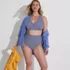 Women's Plus Size V-neck Bikini and High Waisted Bottom Swimsuit Set, alternative image
