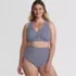 Women's Plus Size V-neck Bikini and High Waisted Bottom Swimsuit Set, Front