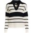 Women's Cotton Boucle Johnny Collar Shaker Pullover, Front