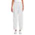 Women's Petite Linen High Rise Pleated Barrel Leg Pants, Front