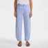 Women's Linen High Rise Pleated Barrel Leg Ankle Pants, Front