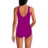 Women's Tugless Low Leg Lace One Piece Swimsuit, Back