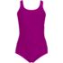Women's Plus Size Tugless Low Leg Lace One Piece Swimsuit, Front