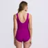 Women's Tugless Low Leg Lace One Piece Swimsuit, Back