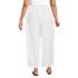 Women's Plus Size Linen High Rise Pleated Barrel Leg Ankle Pants, Back