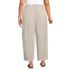Women's Plus Size Linen High Rise Pleated Barrel Leg Ankle Pants, Back