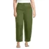 Women's Plus Size Linen High Rise Pleated Barrel Leg Ankle Pants, Front