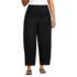 Women's Plus Size Linen High Rise Pleated Barrel Leg Pants, Front