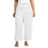 Women's Plus Size Linen High Rise Pleated Barrel Leg Ankle Pants, Front