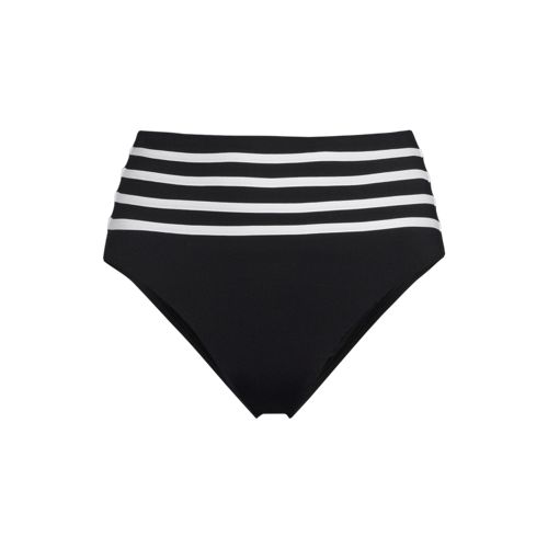 Women's Chlorine Resistant Piped Clean Front High Waisted High Leg Bikini Bottoms, Front