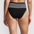 Women's Chlorine Resistant Piped Clean Front High Waisted High Leg Bikini Bottoms, Back