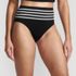 Women's Chlorine Resistant Piped Clean Front High Waisted High Leg Bikini Bottoms, Front
