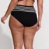 Women's Plus Size Chlorine Resistant Piped Clean Front High Waisted High Leg Bikini Bottoms, Back