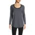 Women's Long Sleeve Power Performance Scoop Neck Curved Hem Tunic Tee, Front