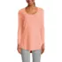 Women's Long Sleeve Power Performance Scoop Neck Curved Hem Tunic Tee, Front